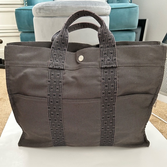 Authentic Hermes Tote Canvas Bag - Picture 3 of 14
